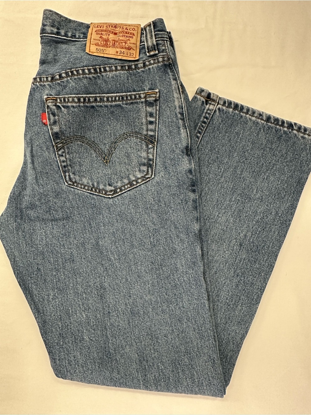 Vintage 2008 Levi's 505 Regular Fit Straight Leg Jeans 34x32 100% Cotton